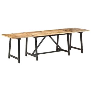vraxo extendable dining table 110.2"x31.5"x29.5" solid mango wood,kitchen & dining room tables-132.31lbs