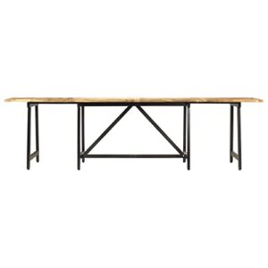 VRAXO Extendable Dining Table 110.2"x31.5"x29.5" Solid Mango Wood,Kitchen & Dining Room Tables-132.31lbs