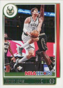 2021-22 nba hoops #73 brook lopez milwaukee bucks official panini basketball card (stock photo shown, card is straight from pack and box in raw ungraded condition)