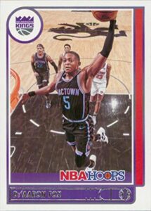 2021-22 nba hoops #88 de'aaron fox sacramento kings official panini basketball card (stock photo shown, card is straight from pack and box in raw ungraded condition)