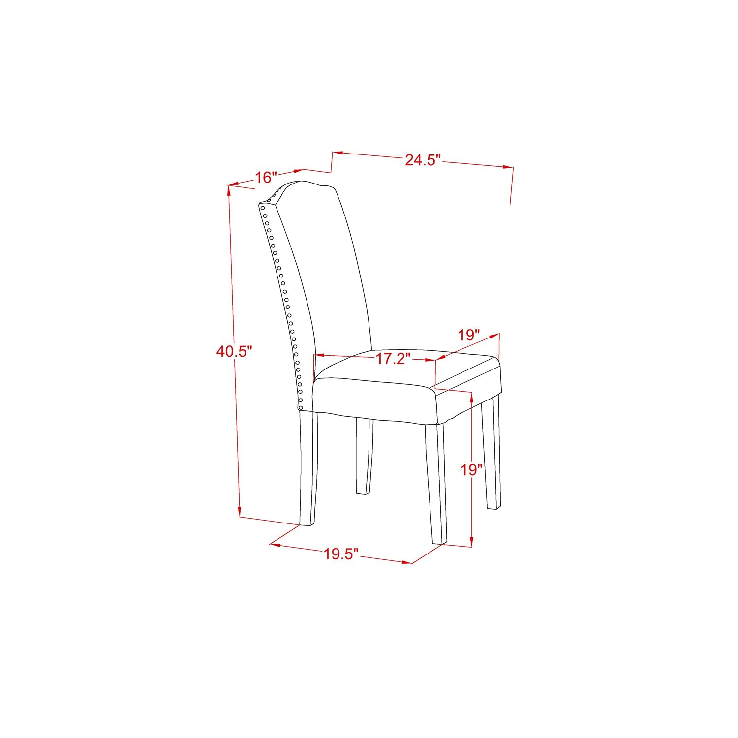 HomeStock French Flair 3-Pc Kitchen Dinette Set - 2 Kitchen Chairs with High Back and Upholstered Seat and Butterfly Leaf Modern Rectangle Dining Table and 4 Legs - Linen White Finish