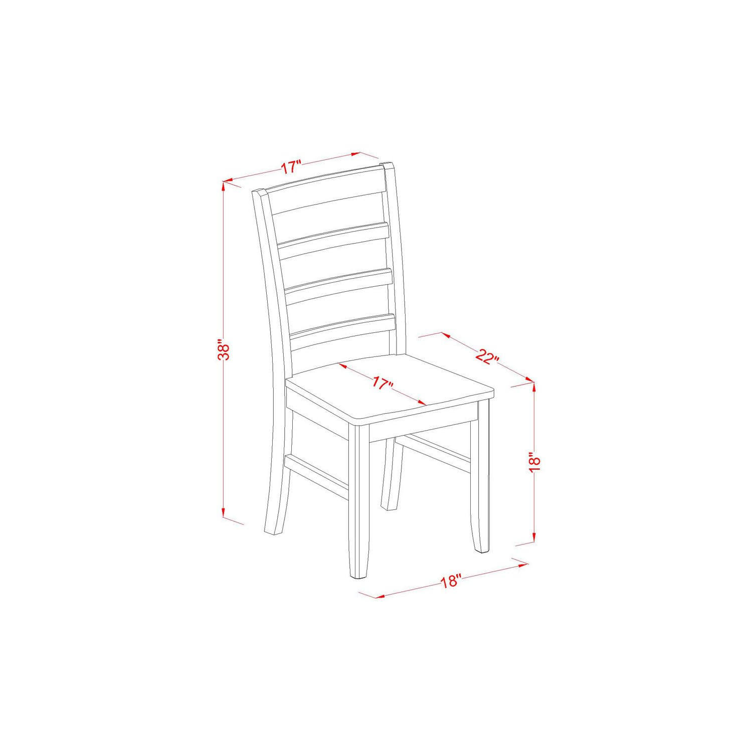 HomeStock Country Cottage 3-Pc Dining Table Set Includes A Small Table and 2 Kitchen Chairs with Solid Wood Seat and Ladder Back, Black and Cherry Finish