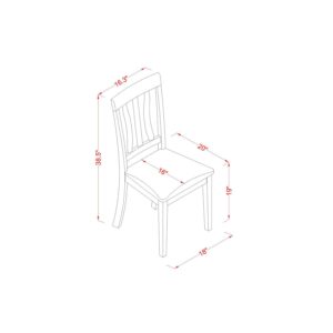 HomeStock City Sleek 5Pc Kitchen Set for 4 Consists of A Wood Dining Table and 4 Wood Dining Chairs with Linen Fabic Seat, Drop Leaf Table with Slat Back Chairs, Oak Finish