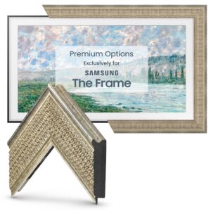 deco tv frames - gatsby silver smart frame compatible only with samsung the frame tv (3" color chip, 3" sample)