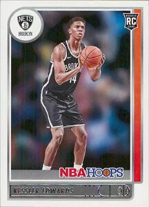 2021-22 nba hoops #246 kessler edwards rc rookie brooklyn nets official panini basketball card (stock photo shown, card is straight from pack and box in raw ungraded condition)