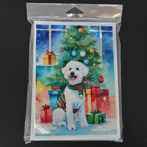 Caroline's Treasures DAC3369GCA7P Bichon Frise Christmas Greeting Cards Pack of 8 Blank Cards with Envelopes Whimsical A7 Size 5x7 Blank Note Cards