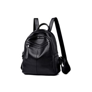 TAPIVA Backpacks Leather Backpack Women Black Top Layer Cowhide Ladies Backpack All-match Soft Leather Handbags