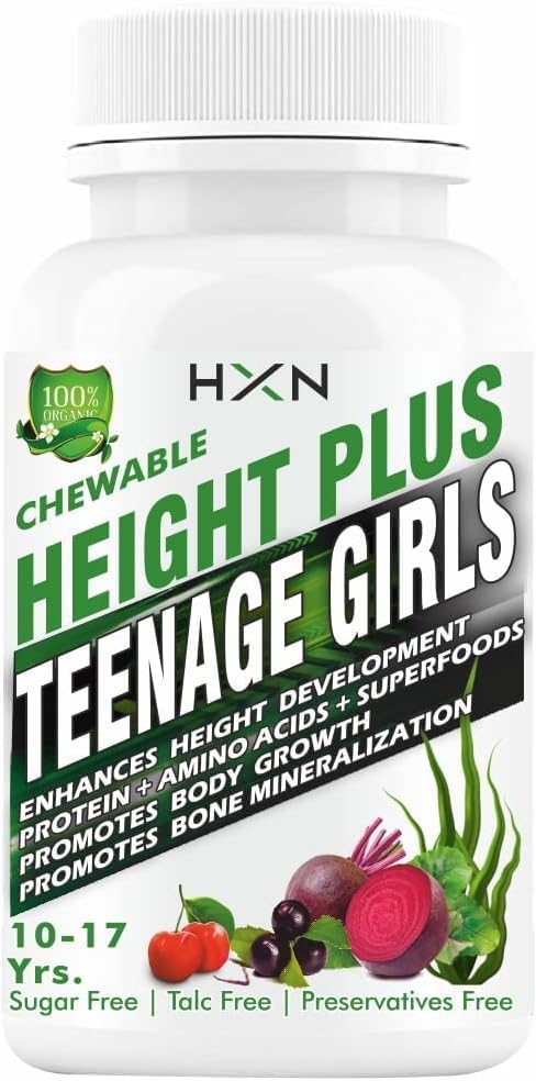 JEVR Height Growth Supplement for Girls with Increase Amino Acids, Ayurvedic Medicine & Herbal Super Foods to Long Bone Mineralization, and Taller Looks- 60 Tablets (10-17 Years, Pack 1)