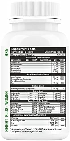 JEVR Height Increase Medicine for Women Enriched with Essential Amino Acids, and Ayurvedic Superfoods for Women- 60 Tablets (Pack 1)