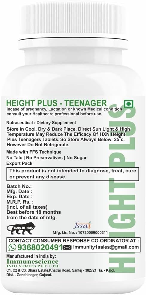 JEVR Height Increase Medicine for Girls with Essential Amino Acid & Ayurvedic Growth Supplements to Help Long Bone Mineralisation -60 Tablets (Pack 1)