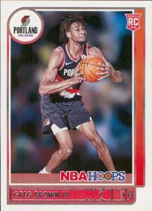 2021-22 nba hoops #226 greg brown iii rc rookie portland trail blazers official panini basketball card (stock photo shown, card is straight from pack and box in raw ungraded condition)