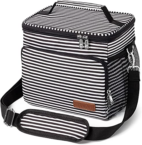 MAXBA Reusable Lunch Box, Insulated Lunch Bag, Office Work Picnic Beach, Lunch Bag for Women, Leak Proof Freezer Bag, Adjustable Shoulder Bag Ladies Lunch Bag