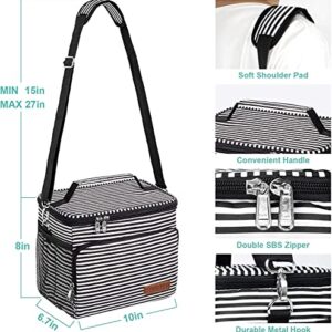 MAXBA Reusable Lunch Box, Insulated Lunch Bag, Office Work Picnic Beach, Lunch Bag for Women, Leak Proof Freezer Bag, Adjustable Shoulder Bag Ladies Lunch Bag