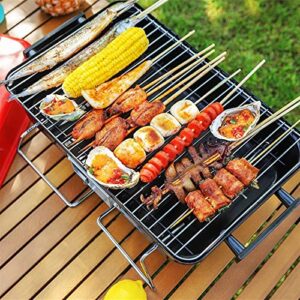 TAMYID Charcoal Grills, Portable BBQ Stove Grill Folding Charcoal BBQ Grill Stainless Steel Barbecue Net Outdoor Camping Cooking Picnic Barbecue Tools