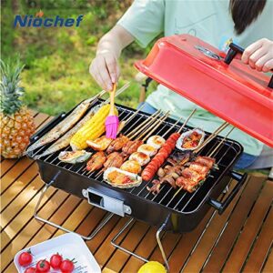 TAMYID Charcoal Grills, Portable BBQ Stove Grill Folding Charcoal BBQ Grill Stainless Steel Barbecue Net Outdoor Camping Cooking Picnic Barbecue Tools