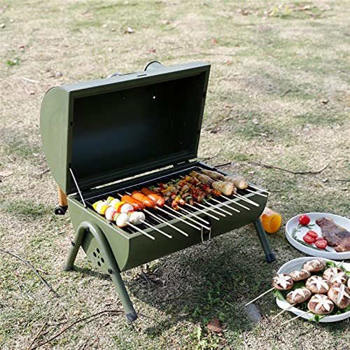 TAMYID Charcoal Grills, BBQ Portable Outdoor Barbecue Home Kitchen BBQ Accessories Barbecue Grill Outdoor Travel Barbecue Tools Outdoor Barbecue (Color : Green)