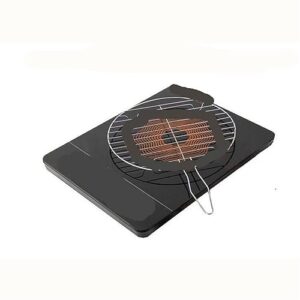 TAMYID Charcoal Grills, Fish Grilling Basket Circular Barbecue Net Metal Handle Barbecue Grill Mesh Rack Portable Barbecue Outdoor Tool Accessories