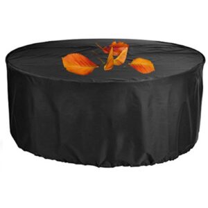 YChao Round Garden Furniture Covers Round Garden Table Covers 210D Waterproof Windproof Weatherproof Outdoor Patio Circular Table Cover,Black,230 x 110 cm