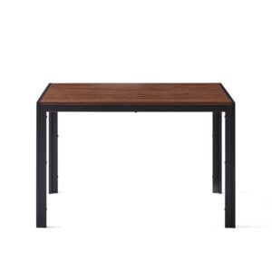 hesieu wooden rectangular walnut dining table modern kitchen dining table can accommodate 4-6 people for dining, desk writing table with metal legs suitable for dining room, living room, cafe, canteen