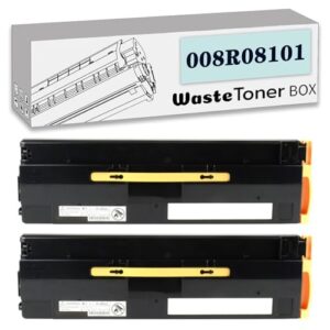 pucio compatible replacement 008r08101 waste toner box, suitable for xerox b8145 b8155 c8130 c8135 c8145 c8155 printers 2*pack