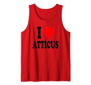 i heart (love) atticus cute matching couple spouse married tank top