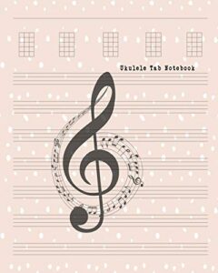 ukulele tab notebook: composition and songwriting ukulele music song with chord boxes and lyric lines tab blank notebook manuscript paper journal ... for beginners or musician theme snow cover