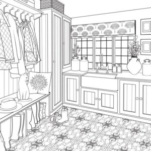 Dream Home: Modern Farmhouse: An Interior Design Coloring Book