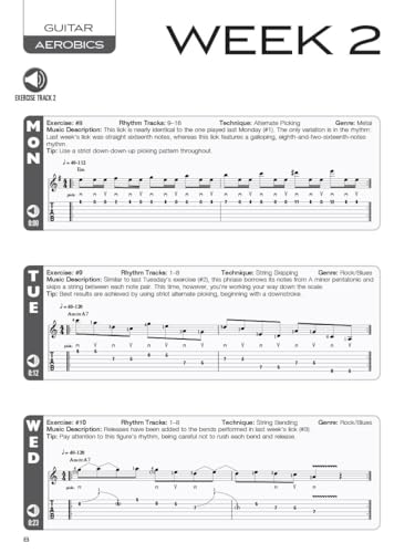 Guitar Aerobics: A 52-Week, One-lick-per-day Workout Program for Developing, Improving and Maintaining Guitar Technique Bk/online audio