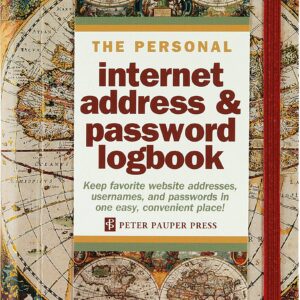 Old World Internet Address & Password Logbook (removable cover band for security)