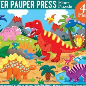 Peter Pauper Press Dinosaurs Kids' Floor Puzzle (48 Pieces) (36 inches Wide x 24 inches high)