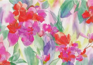 watercolor petals note cards (stationery, boxed cards)