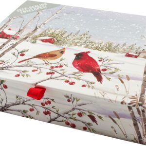 Cardinals in Winter Deluxe Boxed Holiday Cards (20 cards, 21 self-sealing envelopes)