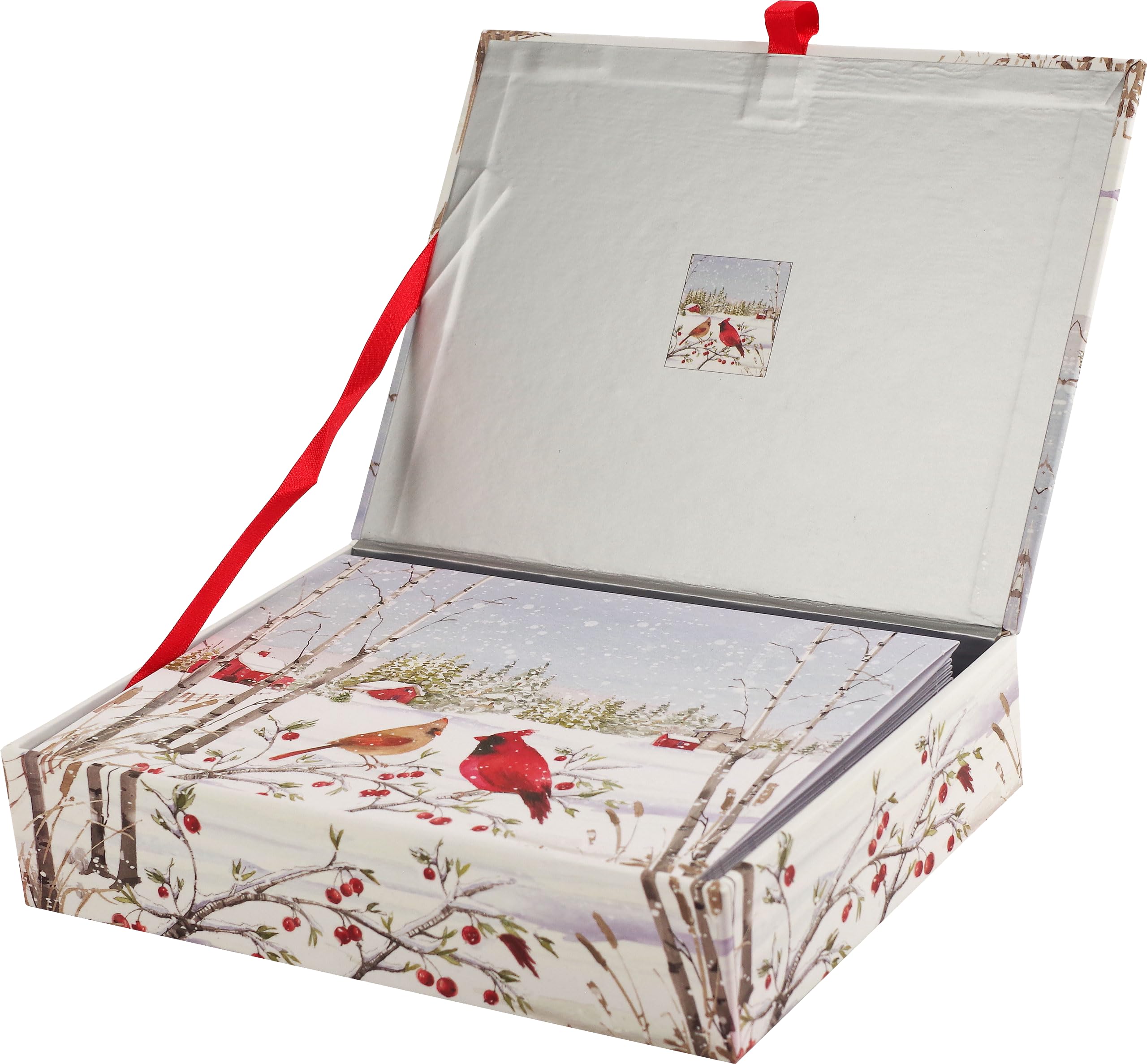 Cardinals in Winter Deluxe Boxed Holiday Cards (20 cards, 21 self-sealing envelopes)