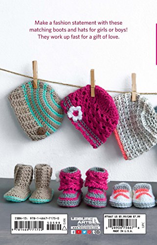 Infant Boots & Hats: 6 Charming Baby Sets-12 Stylish Baby Crochet Designs for Boys & Girls