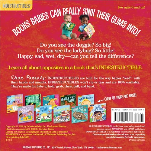 Indestructibles: Big and Little: A Book of Opposites: Chew Proof · Rip Proof · Nontoxic · 100% Washable (Book for Babies, Newborn Books, Safe to Chew)