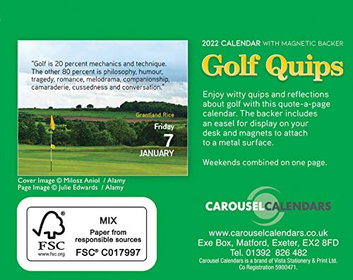 Golf Quips 2022 Mini Boxed Calendar