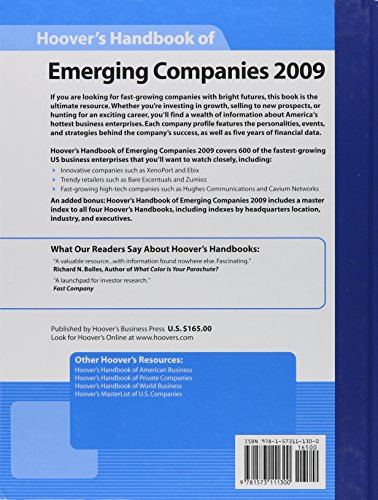 Hoover's Handbook of Emerging Companies 2009