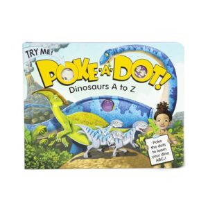 melissa & doug children's book - poke-a-dot: dinosaurs a to z (board book with buttons to pop) - fsc certified