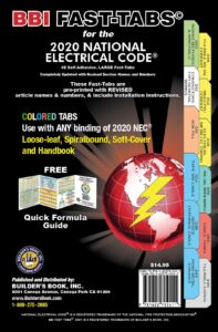 national electrical code nec colored 2020 fast-tabs for softcover, spiral, loose-leaf and handbook