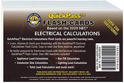 2020 Electrical Calculation QuickPass Flash-Cards