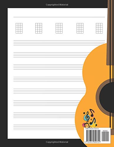 Ukelele Tab Notebook: Large Blank Uke Tablature Composition Book for Music Teacher, Students, and Composers