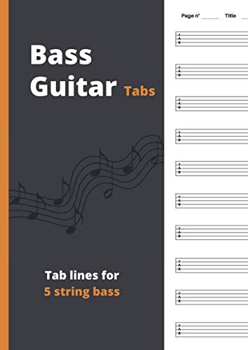 Bass Guitar Tabs: Blank manuscript music pages with Tab lines for 5 string bass