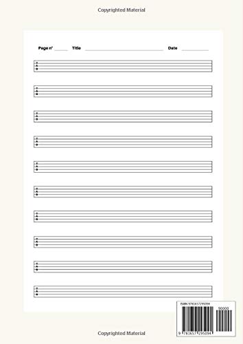 Bass Guitar Tabs: Blank manuscript music pages with Tab lines for 5 string bass