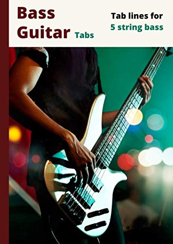 Bass Guitar Tabs: Blank manuscript music pages with Tab lines for 5 string bass