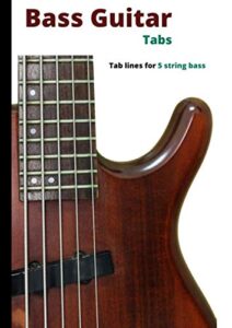 bass guitar tabs: blank manuscript music pages with tab lines for 5 string bass