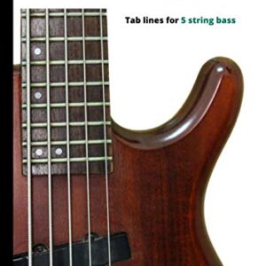 Bass Guitar Tabs: Blank manuscript music pages with Tab lines for 5 string bass