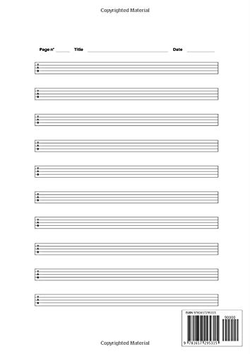 Bass Guitar Tabs: Blank manuscript music pages with Tab lines for 5 string bass