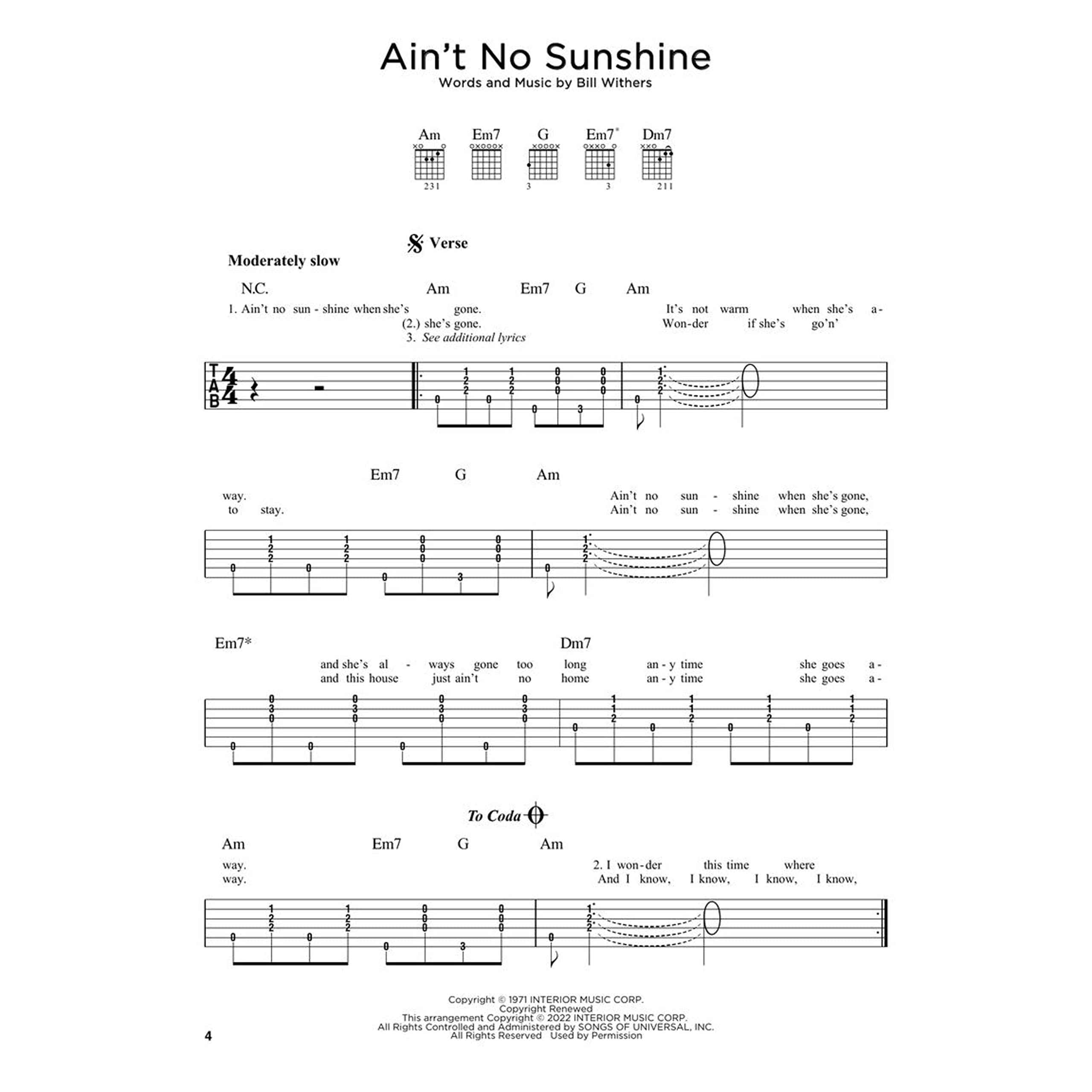 Simple Fingerstyle Guitar Songs: 40 Popular Songs Arranged for Fingerstyle Guitar in Rhythm Tab Notation with Lyrics and Chord Frames