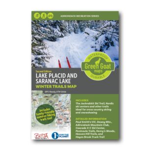 Lake Placid & Saranac Lake Winter Trails Map | Adirondacks High Peaks Hiking Map | Jackrabbit Ski Trail, Paul Smith’s College VIC, Cascade X-C Ski Center | Durable, Waterproof & Tear Resistant