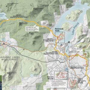 Lake Placid & Saranac Lake Winter Trails Map | Adirondacks High Peaks Hiking Map | Jackrabbit Ski Trail, Paul Smith’s College VIC, Cascade X-C Ski Center | Durable, Waterproof & Tear Resistant